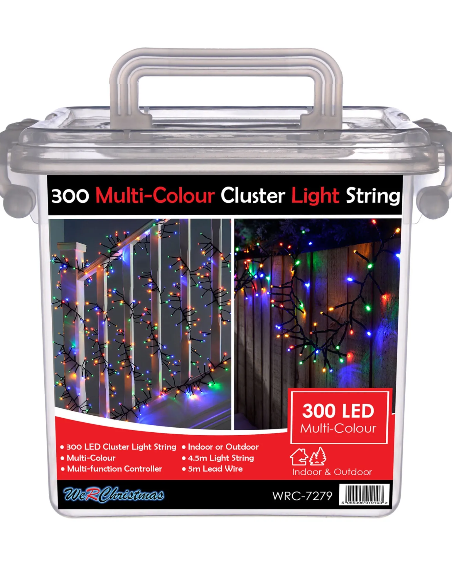 WeRChristmas 180 Chasing Cluster Light String, Multi-Coloured^ Cluster Lights