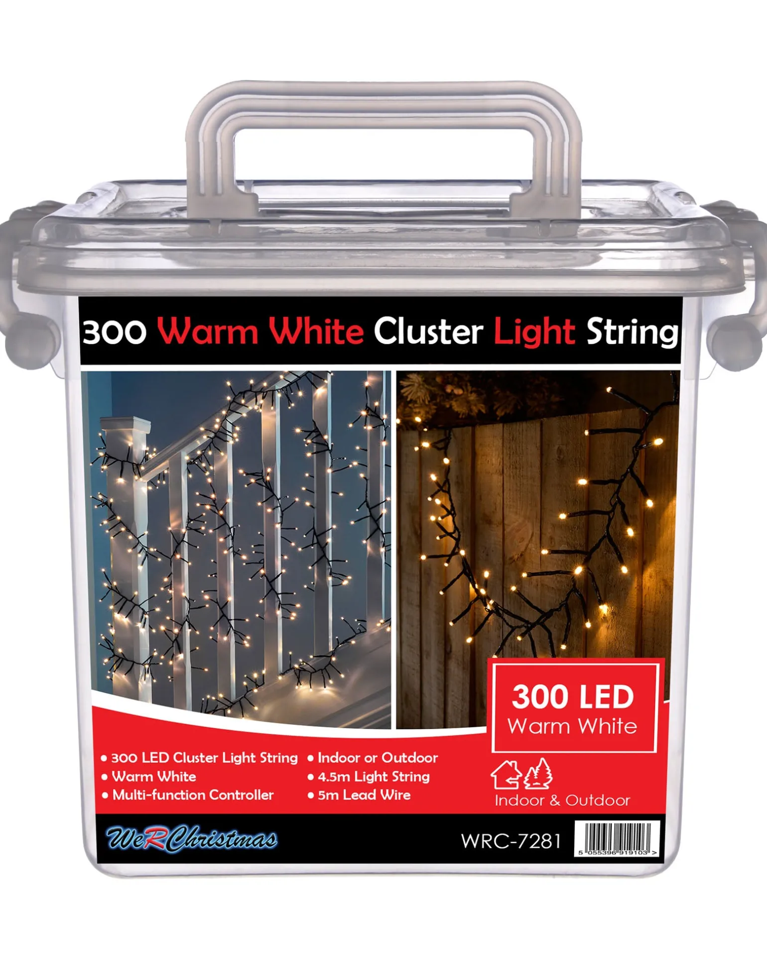 WeRChristmas 400 Chasing Cluster Light String, Warm White^ Cluster Lights