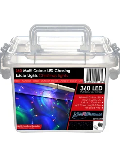 WeRChristmas 360 Icicle LED Light String, Multi-Coloured, 8.8 M^ Icicle Lights