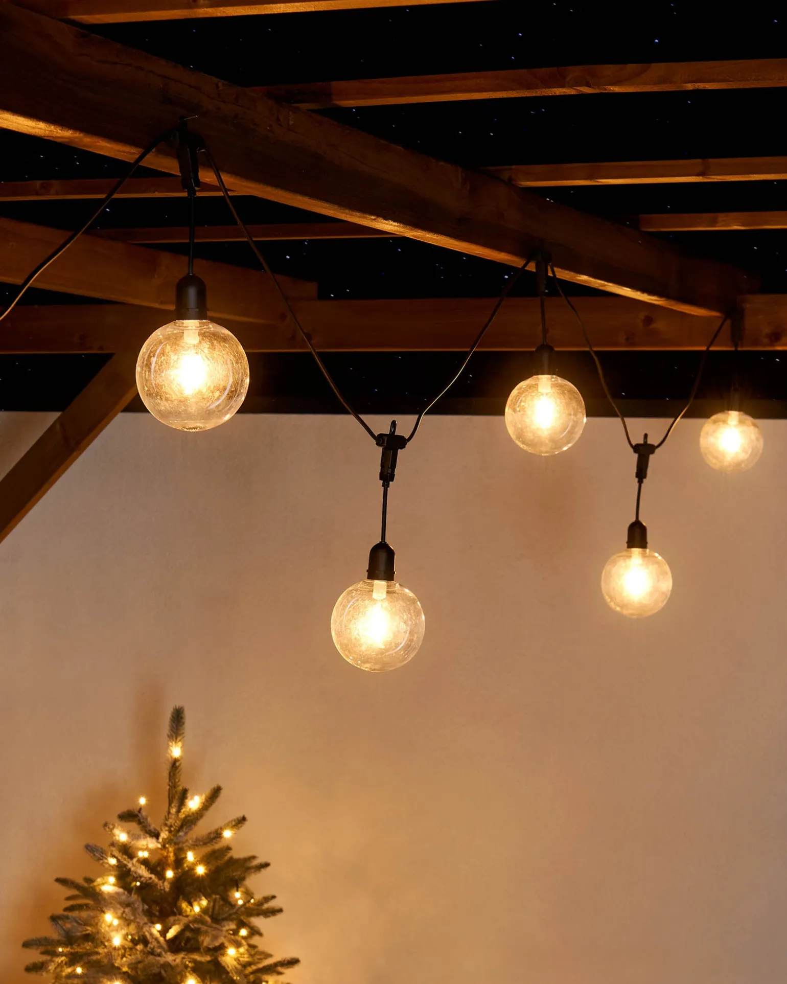 WeRChristmas 10 LED Transparent Festoon Light String, Warm White, 4.5 M^ Festoon Lights