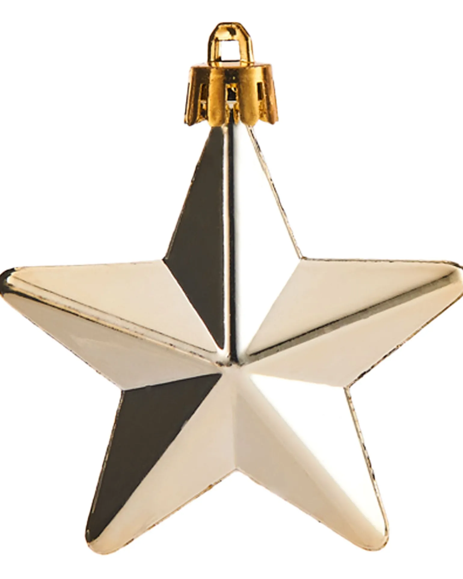 WeRChristmas 6 Pack Of Hanging Stars, Gold, 7.5 Cm^ Shatterproof Baubles