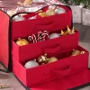 WeRChristmas 48 Piece Decoration And Ornament Storage Box, Red, 40 Cm^ Storage Bags|Storage Bags