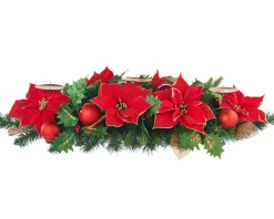 WeRChristmas 3 Pillar Decorated Garland Candle Holder, Red, 76 Cm^ Table Decorations|Candle Holder Garlands