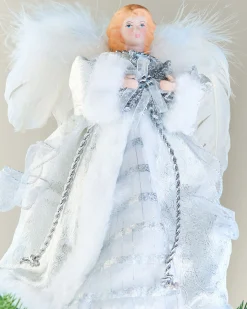 WeRChristmas Angel Christmas Tree Topper, White, 25 Cm^ Tree Toppers