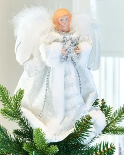 WeRChristmas Angel Christmas Tree Topper, White, 25 Cm^ Tree Toppers