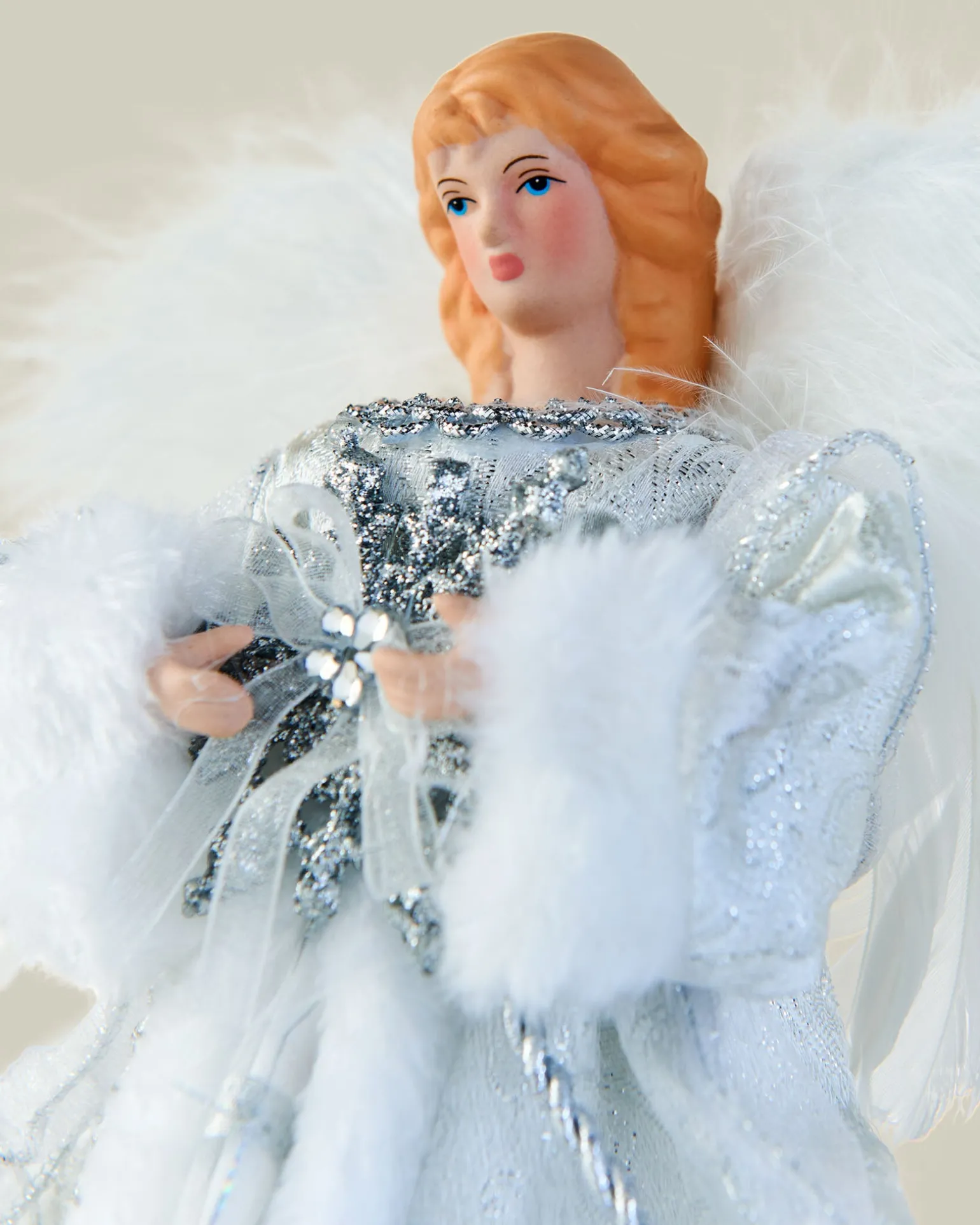 WeRChristmas Angel Christmas Tree Topper, White, 25 Cm^ Tree Toppers