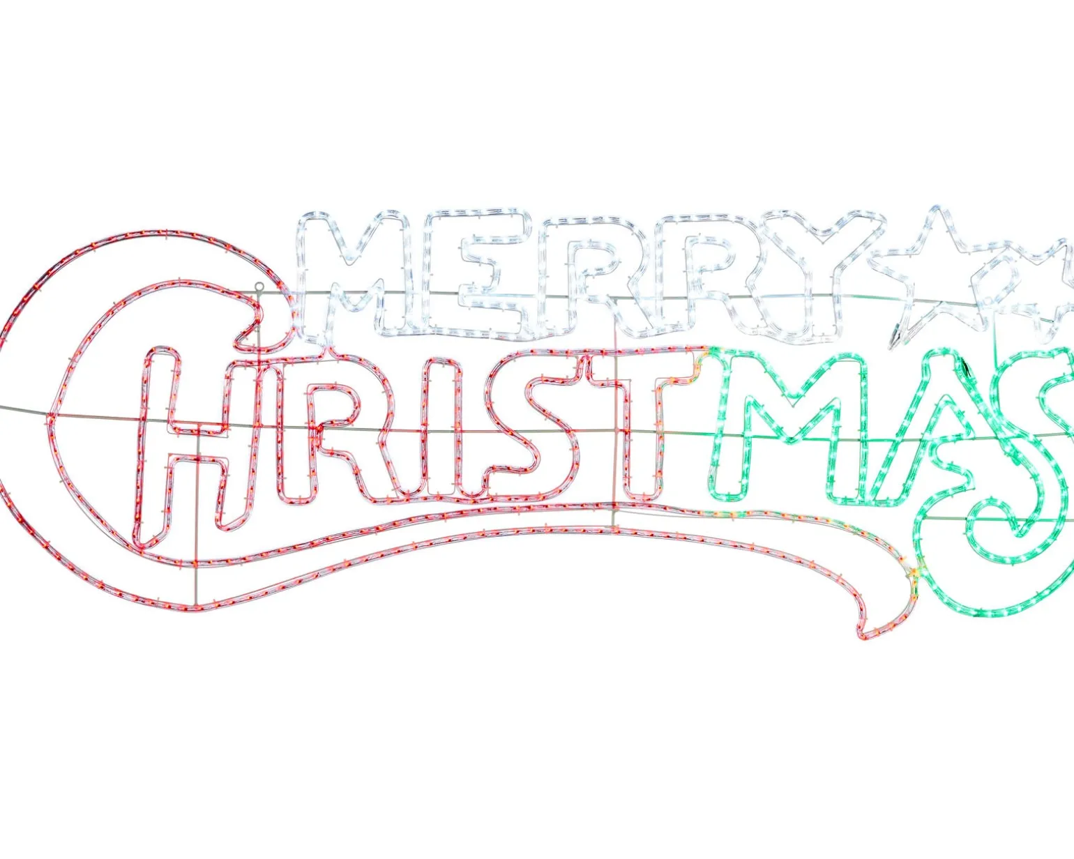 WeRChristmas Animated Merry Christmas Rope Light Silhouette, 185 Cm^ Festive Star, Snowflake & Sign Lights