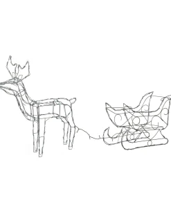WeRChristmas Animated Multi-Function Reindeer And Sleigh Silhouette, 80 Cm^ Outdoor Lighted Reindeer