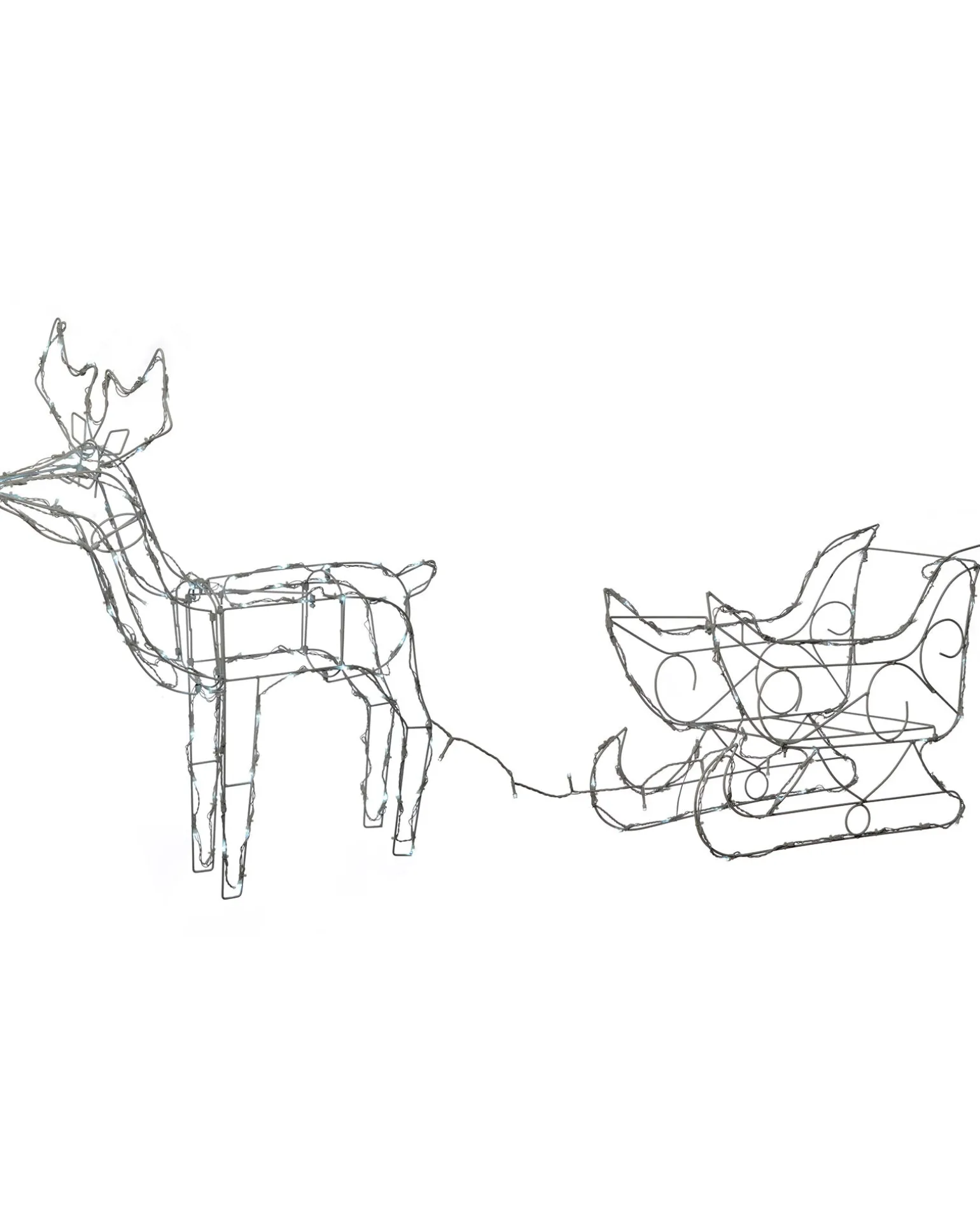 WeRChristmas Animated Multi-Function Reindeer And Sleigh Silhouette, 80 Cm^ Outdoor Lighted Reindeer