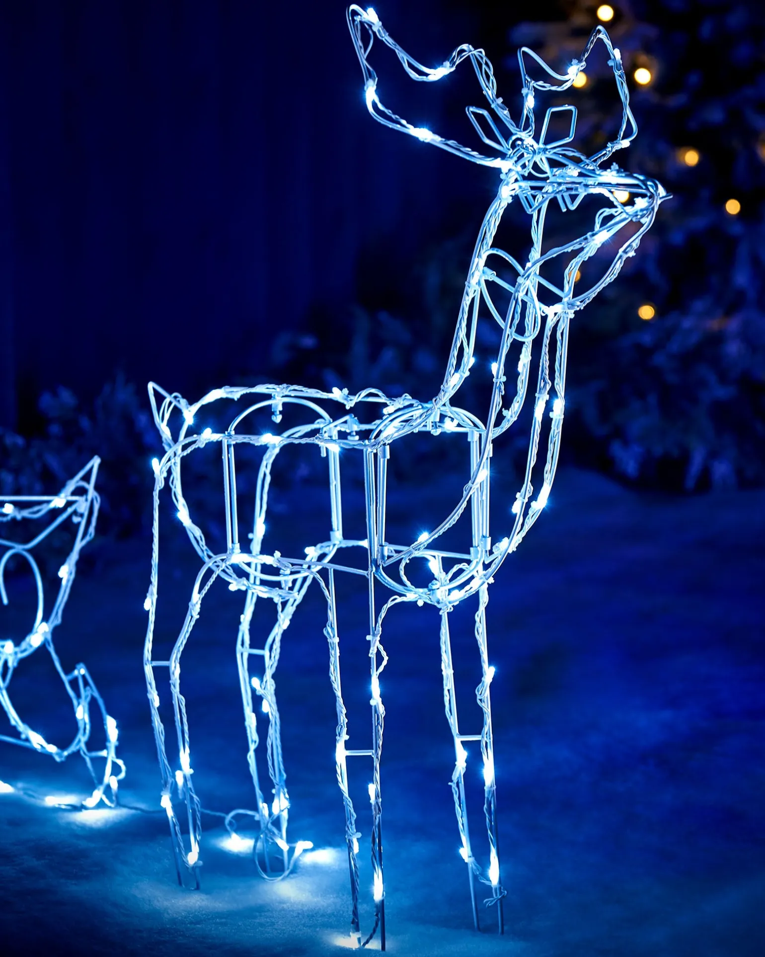WeRChristmas Animated Multi-Function Reindeer And Sleigh Silhouette, 80 Cm^ Outdoor Lighted Reindeer