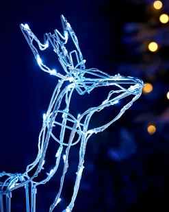 WeRChristmas Animated Multi-Function Reindeer And Sleigh Silhouette, 80 Cm^ Outdoor Lighted Reindeer