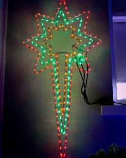 WeRChristmas Animated North Star LED Rope Light Silhouette, 116 Cm^ Festive Star, Snowflake & Sign Lights