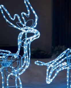 WeRChristmas Animated Reindeer Family Silhouette, 88 Cm^ Outdoor Lighted Reindeer