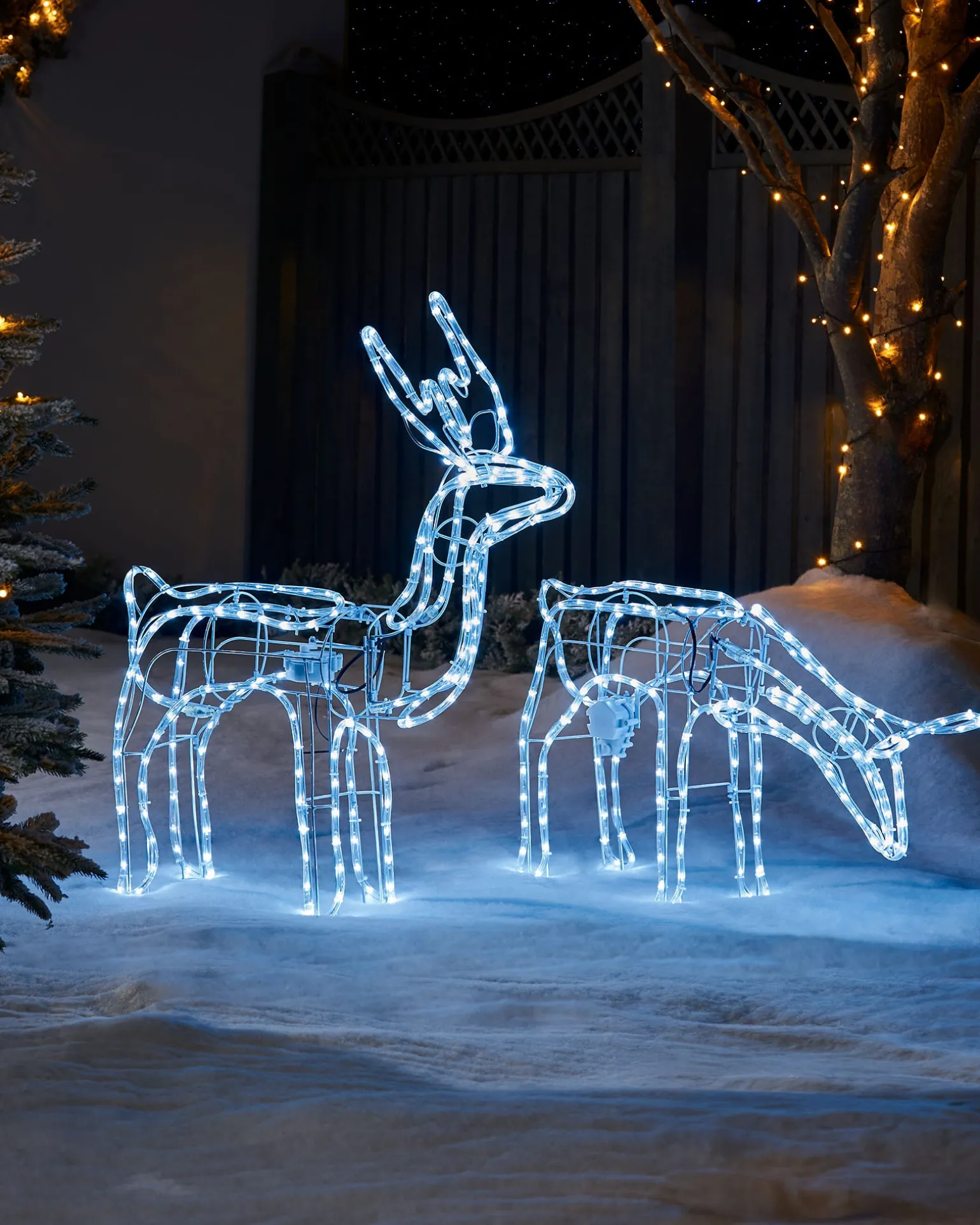 WeRChristmas Animated Reindeer Family Silhouette, 88 Cm^ Outdoor Lighted Reindeer