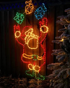 WeRChristmas Animated Santa And Presents Rope Light Silhouette, 114 Cm^ Christmas Characters