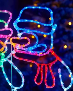 WeRChristmas Animated Snowman Rope Light Silhouette, 105 Cm^ Christmas Characters