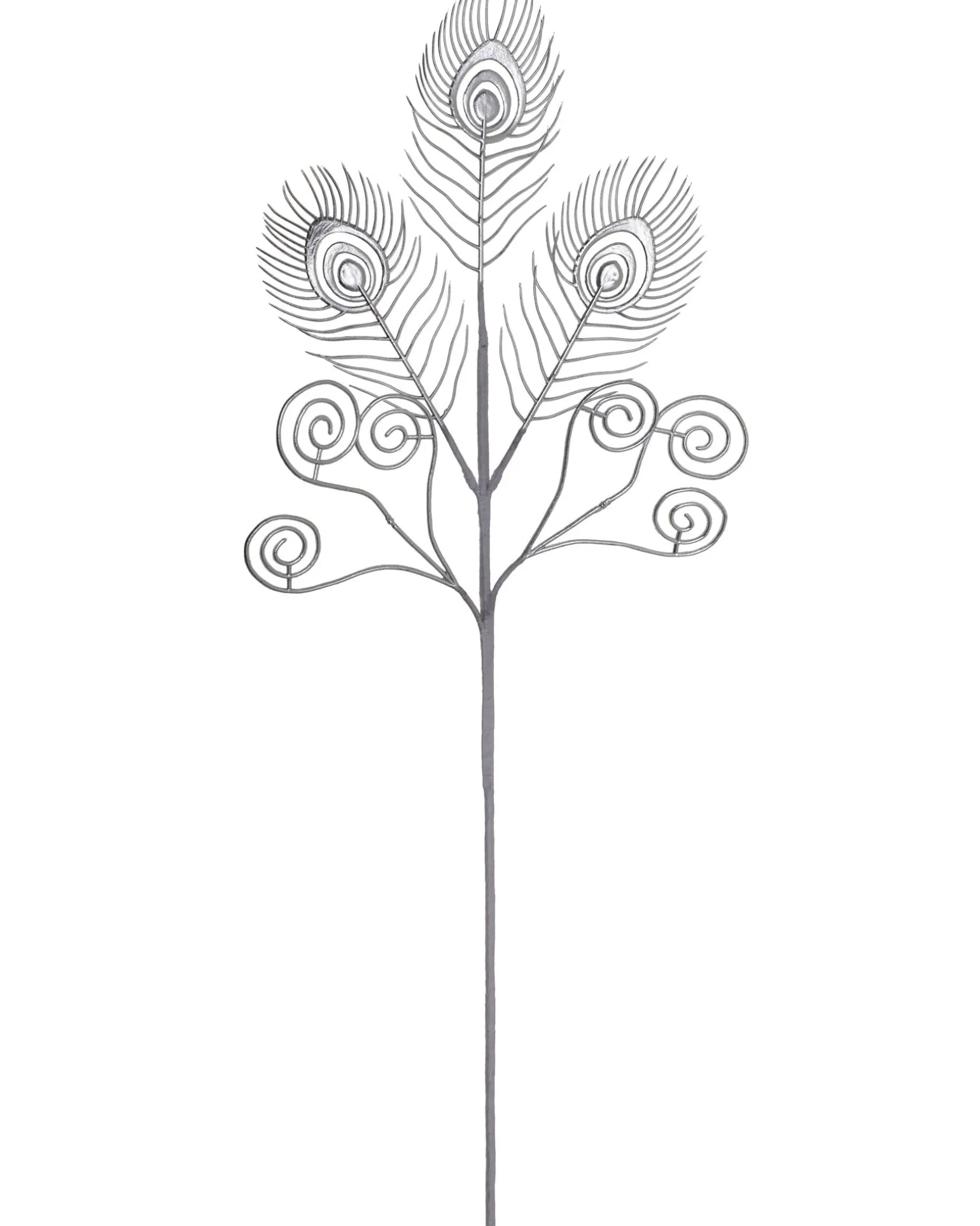 WeRChristmas Artificial Feather Pick, Silver, 62 Cm^ Flowers & Foliage|Flowers & Foliage