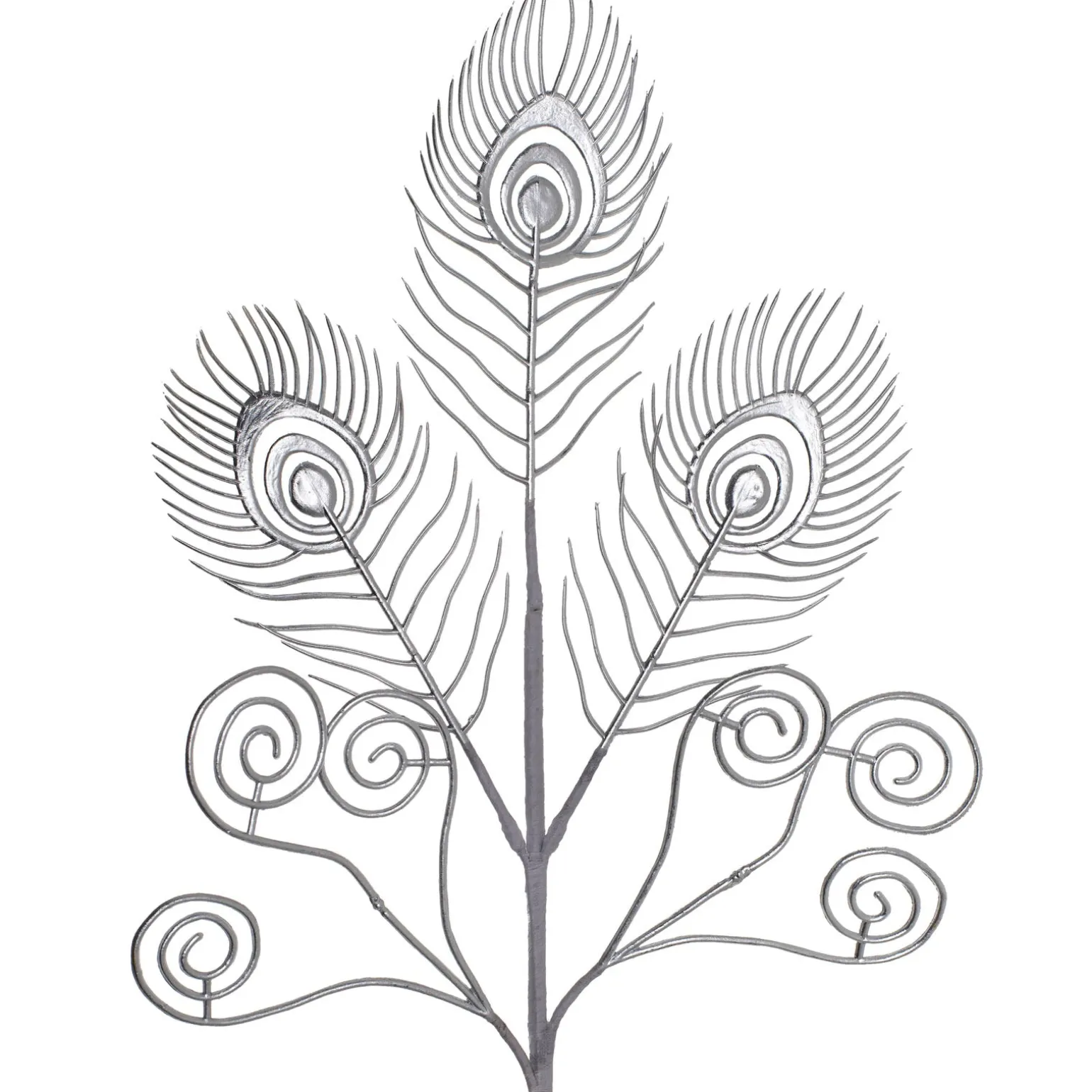 WeRChristmas Artificial Feather Pick, Silver, 62 Cm^ Flowers & Foliage|Flowers & Foliage