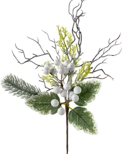WeRChristmas Artificial Frosted Berries Pick, White, 31 Cm^ Flowers & Foliage|Flowers & Foliage