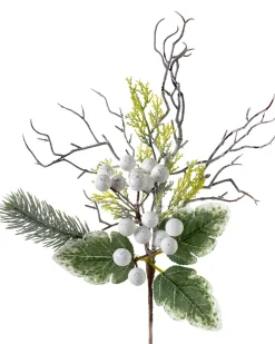WeRChristmas Artificial Frosted Berries Pick, White, 31 Cm^ Flowers & Foliage|Flowers & Foliage