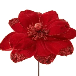 WeRChristmas Artificial Magnolia Flower, Red, 26 Cm^ Flowers & Foliage|Flowers & Foliage