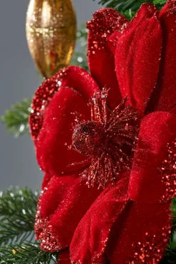 WeRChristmas Artificial Magnolia Flower, Red, 26 Cm^ Flowers & Foliage|Flowers & Foliage