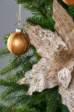 WeRChristmas Artificial Poinsettia Flower, Gold, 25 Cm^ Flowers & Foliage|Flowers & Foliage