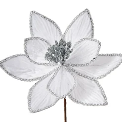 WeRChristmas Artificial Poinsettia Flower, White, 24 Cm^ Flowers & Foliage|Flowers & Foliage