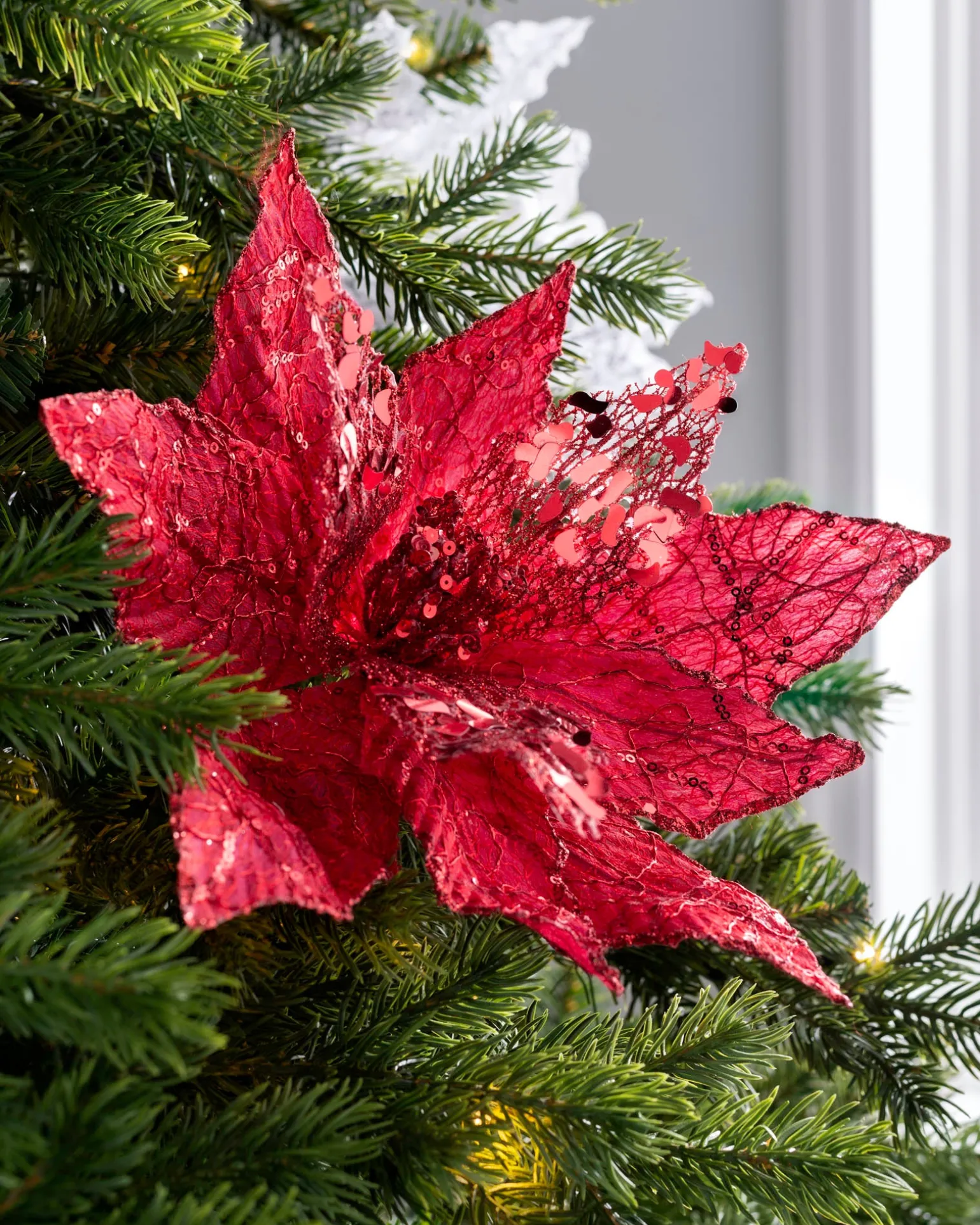 WeRChristmas Artificial Poinsettia Flower, Red, 34 Cm^ Flowers & Foliage|Flowers & Foliage