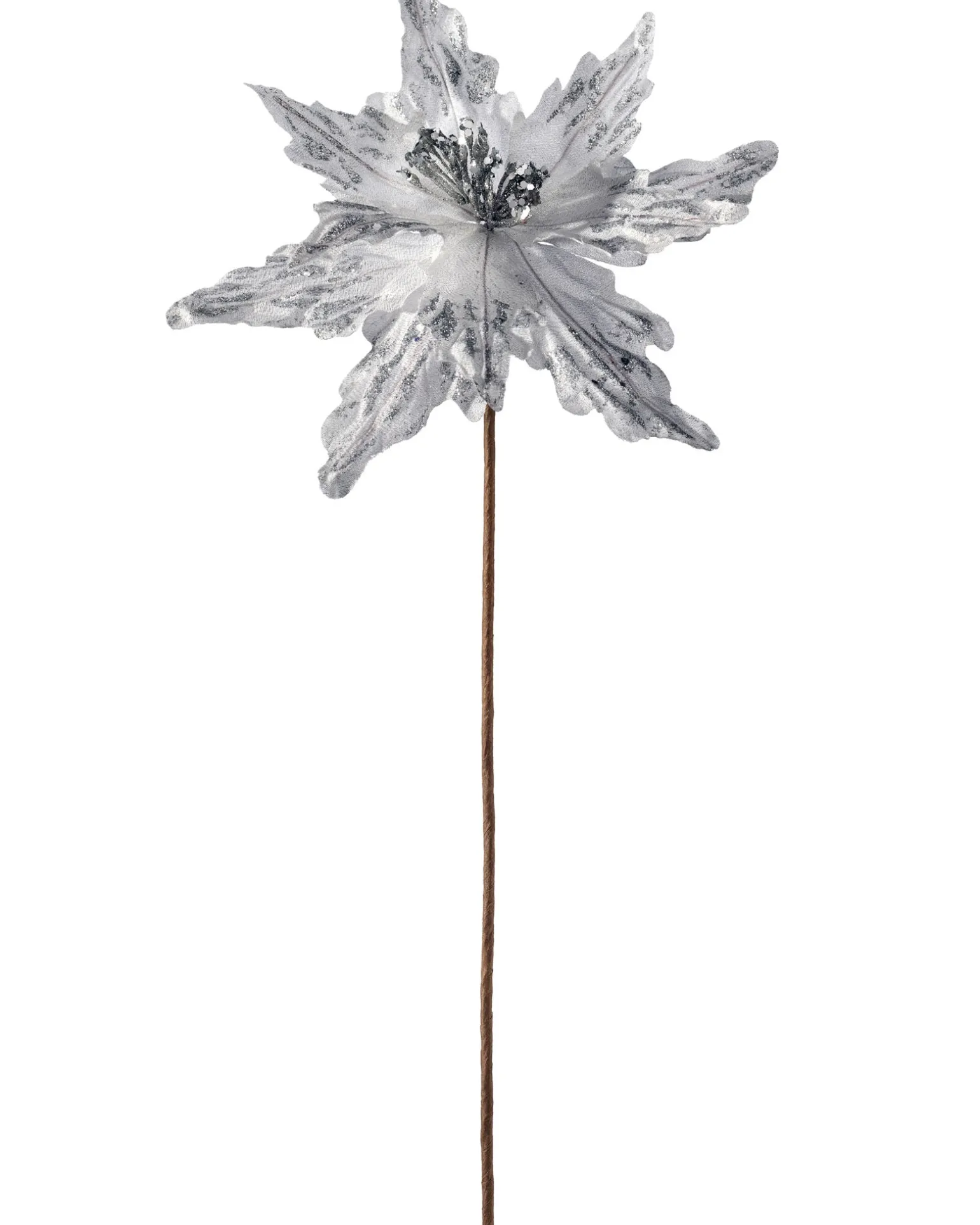 WeRChristmas Artificial Poinsettia Flower, Silver, 30 Cm^ Flowers & Foliage|Flowers & Foliage