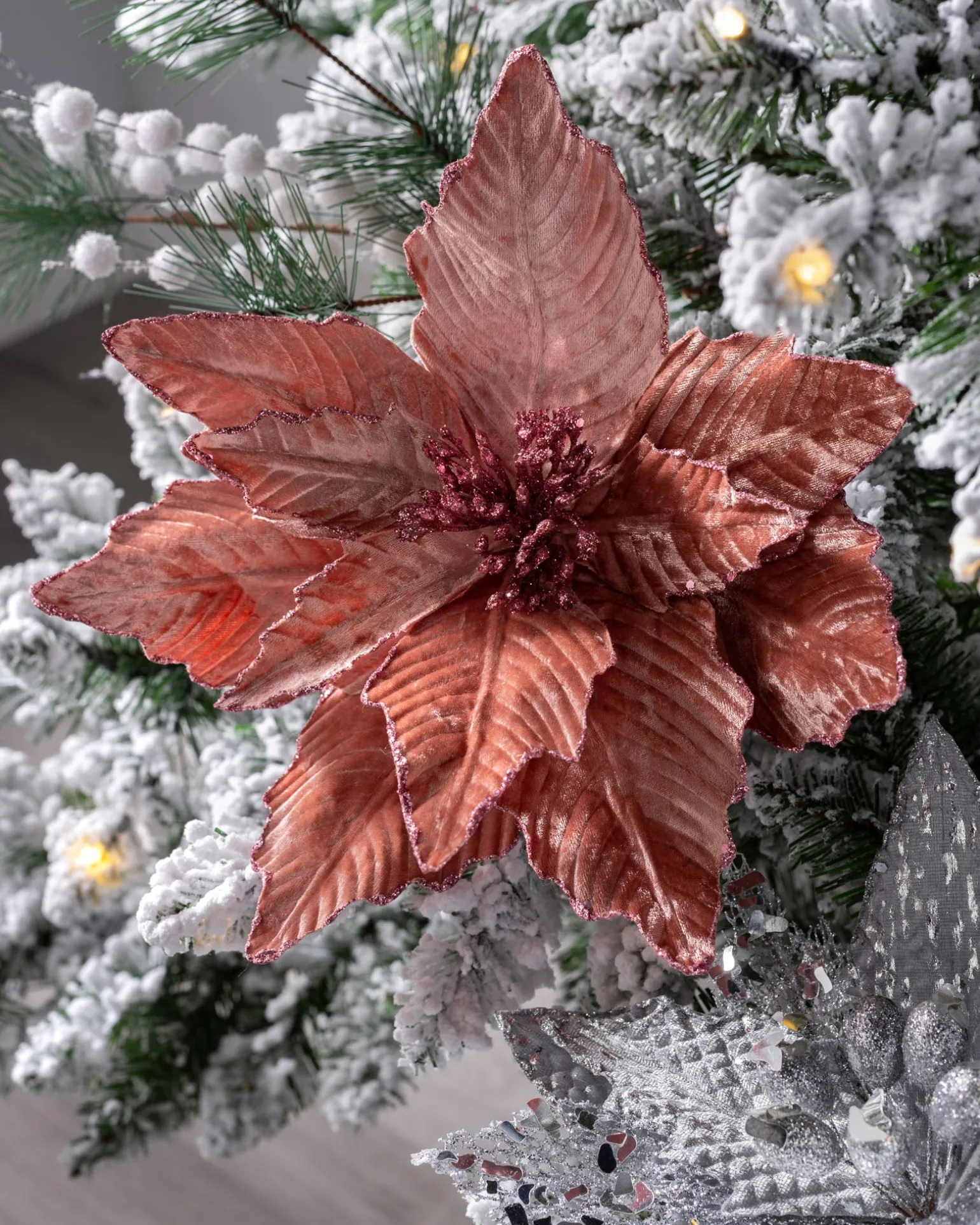 WeRChristmas Artificial Poinsettia Flower, Pink, 32 Cm^ Flowers & Foliage|Flowers & Foliage