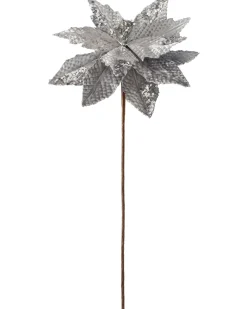 WeRChristmas Artificial Poinsettia Flower, Silver, 29 Cm^ Flowers & Foliage|Flowers & Foliage