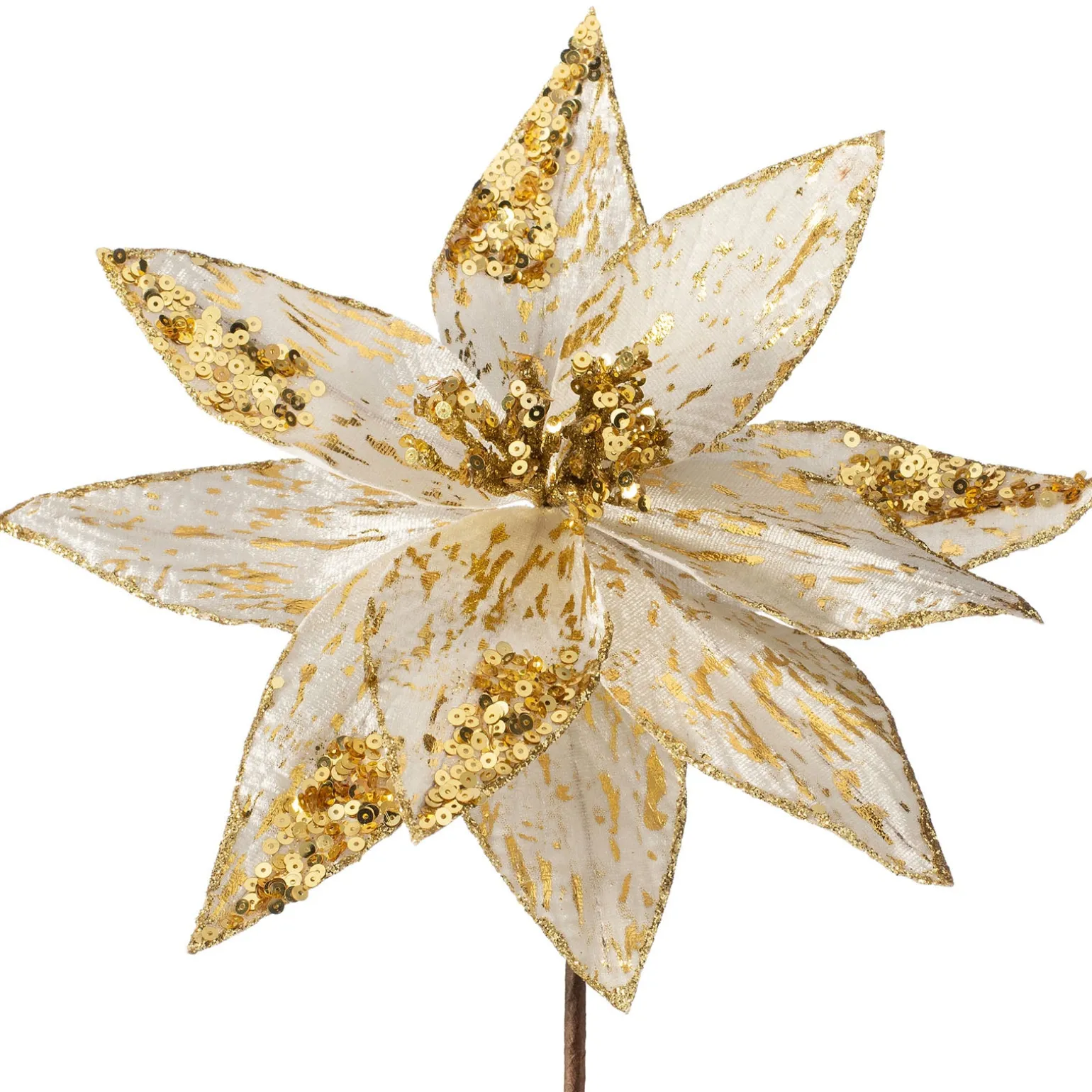 WeRChristmas Artificial Poinsettia Flower, Gold, 28 Cm^ Flowers & Foliage|Flowers & Foliage
