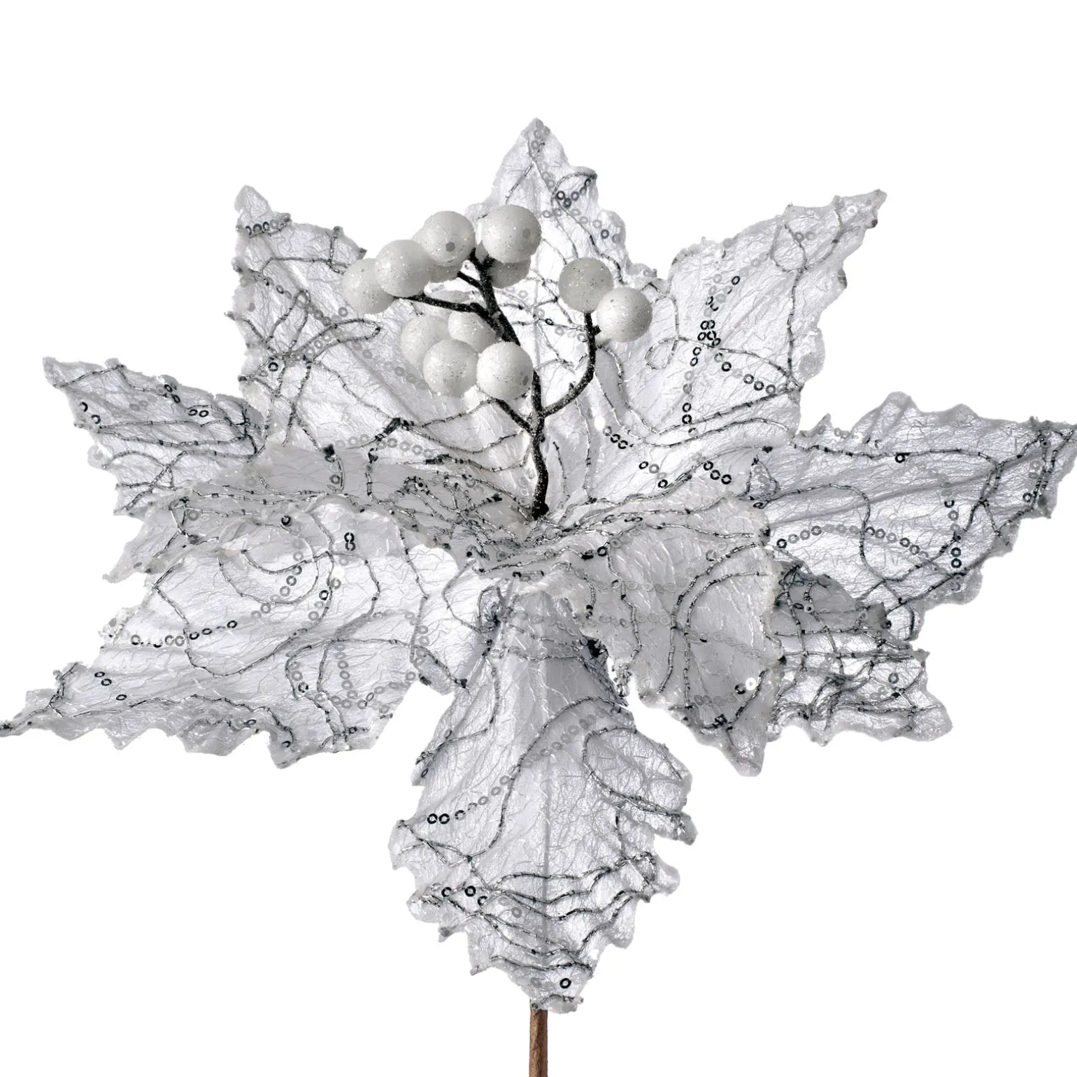 WeRChristmas Artificial Poinsettia Flower, White, 32 Cm^ Flowers & Foliage|Flowers & Foliage