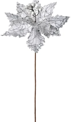 WeRChristmas Artificial Poinsettia Flower, White, 32 Cm^ Flowers & Foliage|Flowers & Foliage