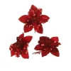 WeRChristmas Artificial Red Poinsettia Flower With Clip, 3 Pack, 12 Cm^ Flowers & Foliage|Flowers & Foliage