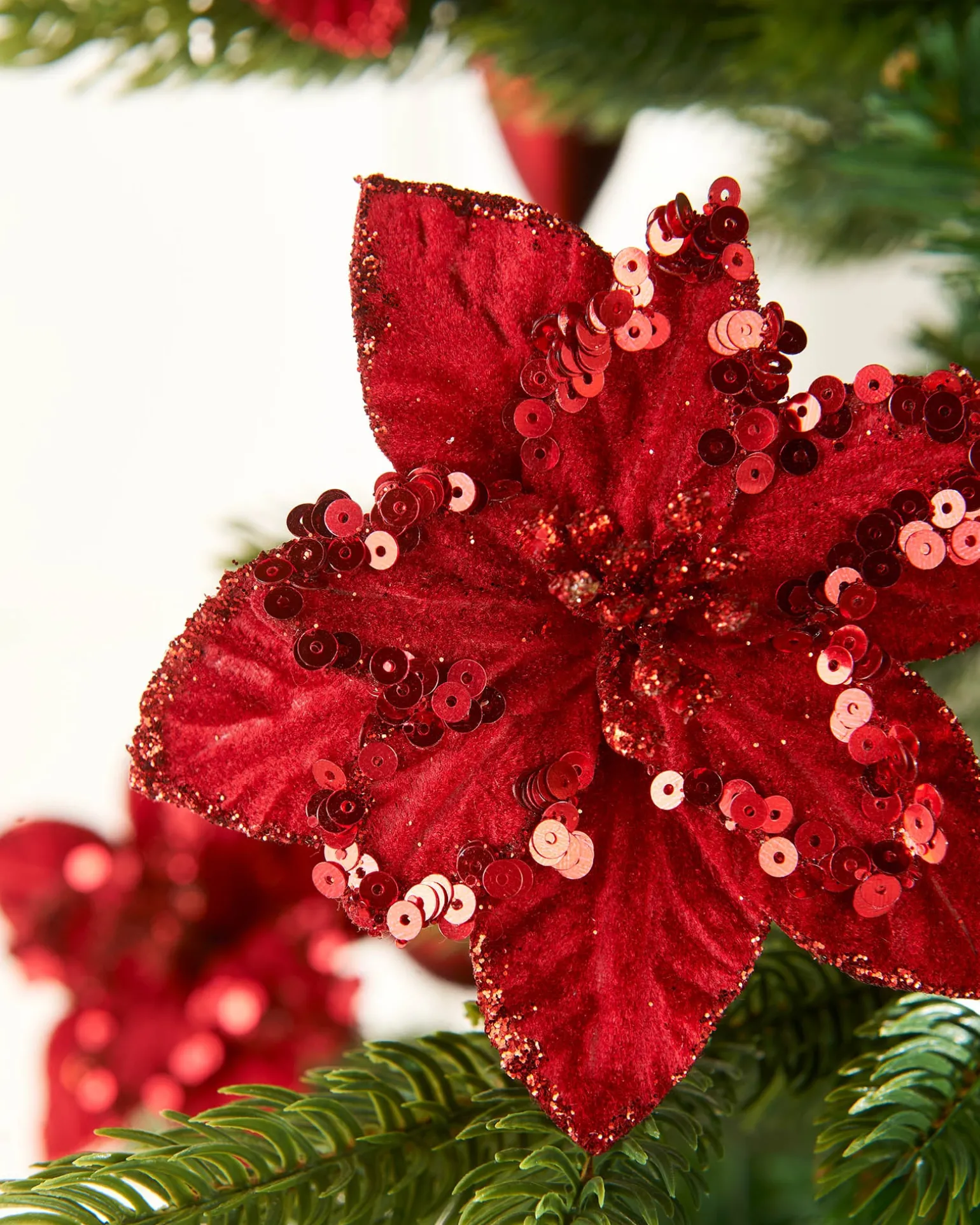 WeRChristmas Artificial Red Poinsettia Flower With Clip, 3 Pack, 12 Cm^ Flowers & Foliage|Flowers & Foliage