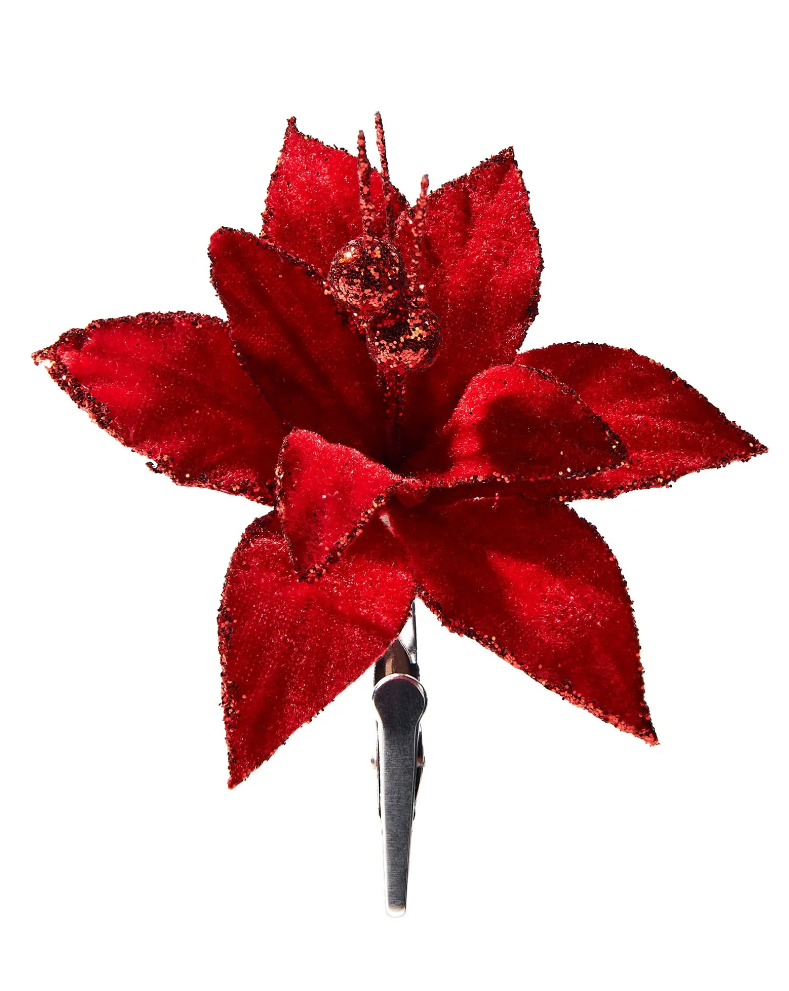 WeRChristmas Artificial Red Poinsettia Flower With Clip, 3 Pack, 12 Cm^ Flowers & Foliage|Flowers & Foliage