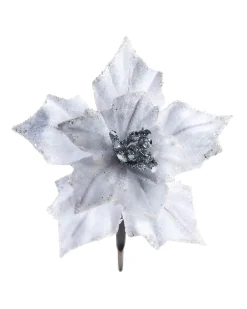 WeRChristmas Artificial White Poinsettia Flower With Clip, 3 Pack, 12 Cm^ Flowers & Foliage|Flowers & Foliage