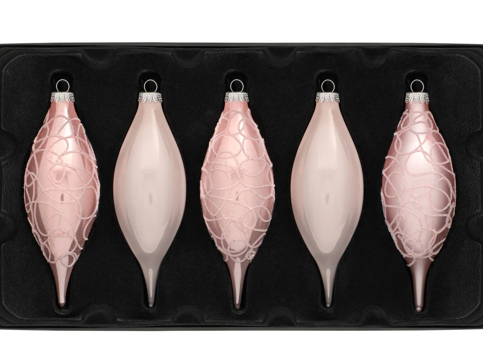 WeRChristmas Baby Pink Glass Baubles, 5 Pack, 15 Cm^ Glass Baubles