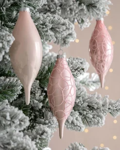 WeRChristmas Baby Pink Glass Baubles, 5 Pack, 15 Cm^ Glass Baubles