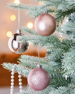 WeRChristmas Baby Pink Shatterproof Baubles, 42 Pack, 6 Cm^ Shatterproof Baubles