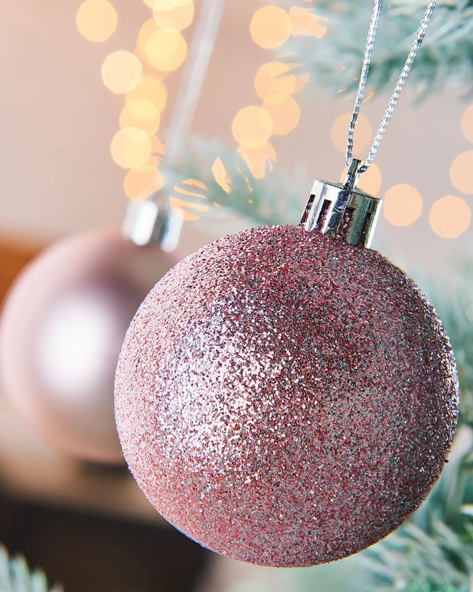 WeRChristmas Baby Pink Shatterproof Baubles, 42 Pack, 6 Cm^ Shatterproof Baubles