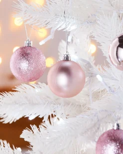 WeRChristmas Baby Pink Shatterproof Baubles, 42 Pack, 6 Cm^ Shatterproof Baubles