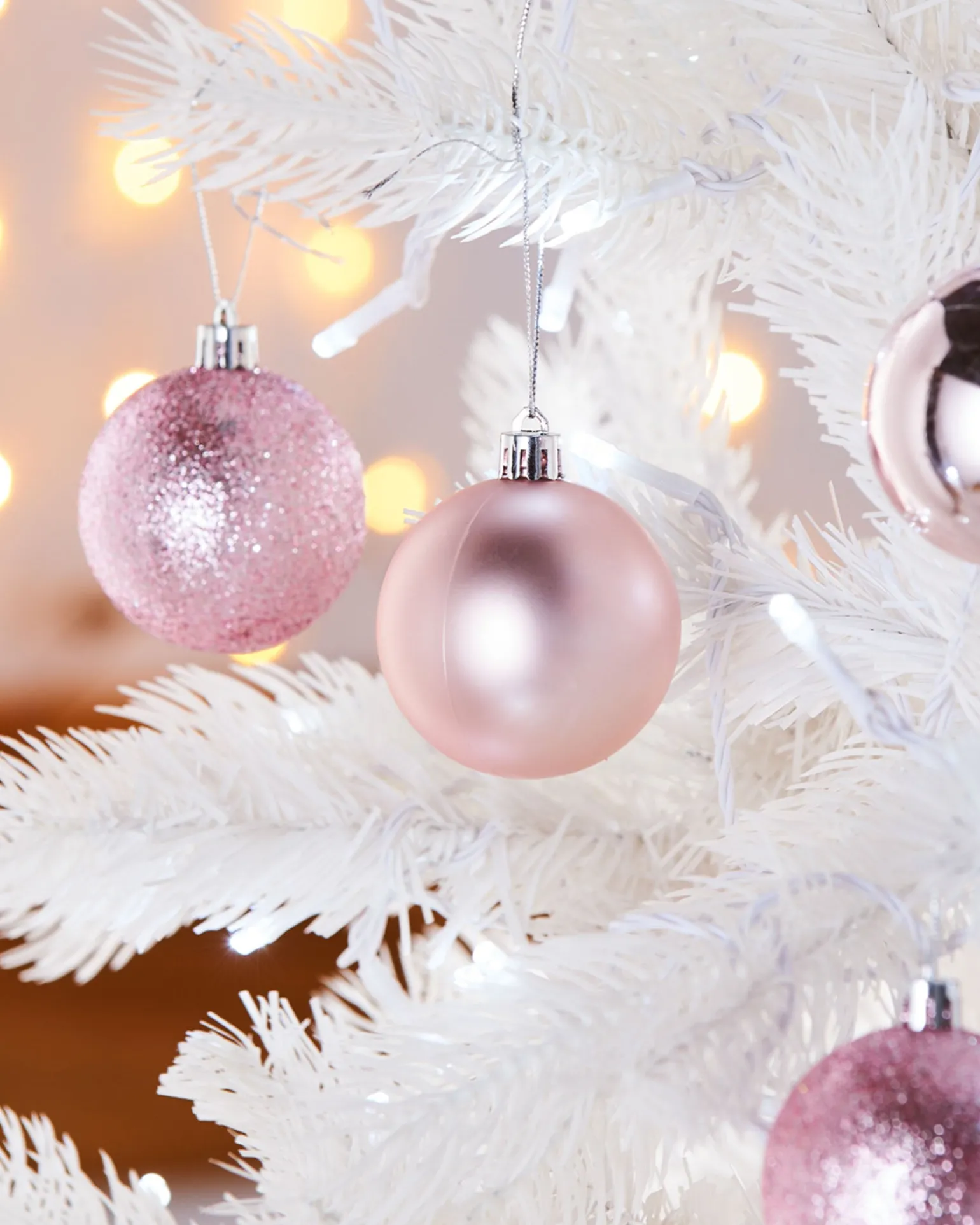 WeRChristmas Baby Pink Shatterproof Baubles, 42 Pack, 6 Cm^ Shatterproof Baubles