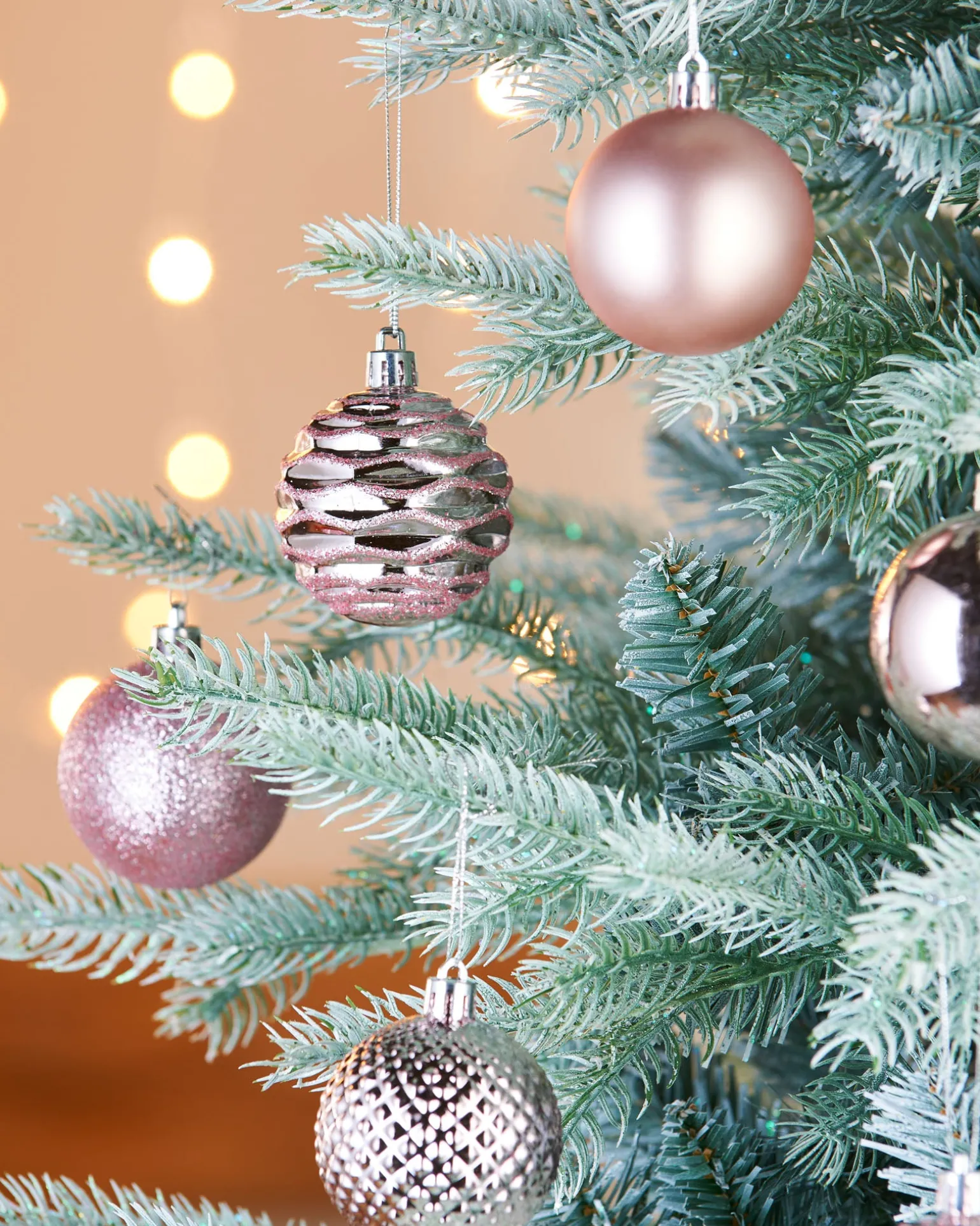 WeRChristmas Baby Pink Shatterproof Baubles, 50 Pack, 6 Cm^ Shatterproof Baubles