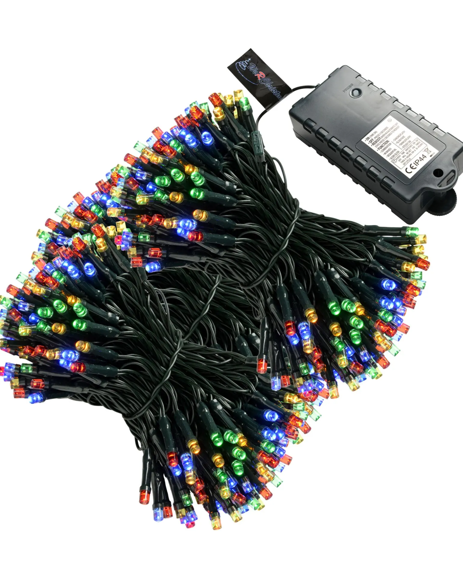 WeRChristmas Battery Operated Multi-Function 100 LED Light String With Timer, Multi-Coloured^ Fairy Lights|Tree Lights