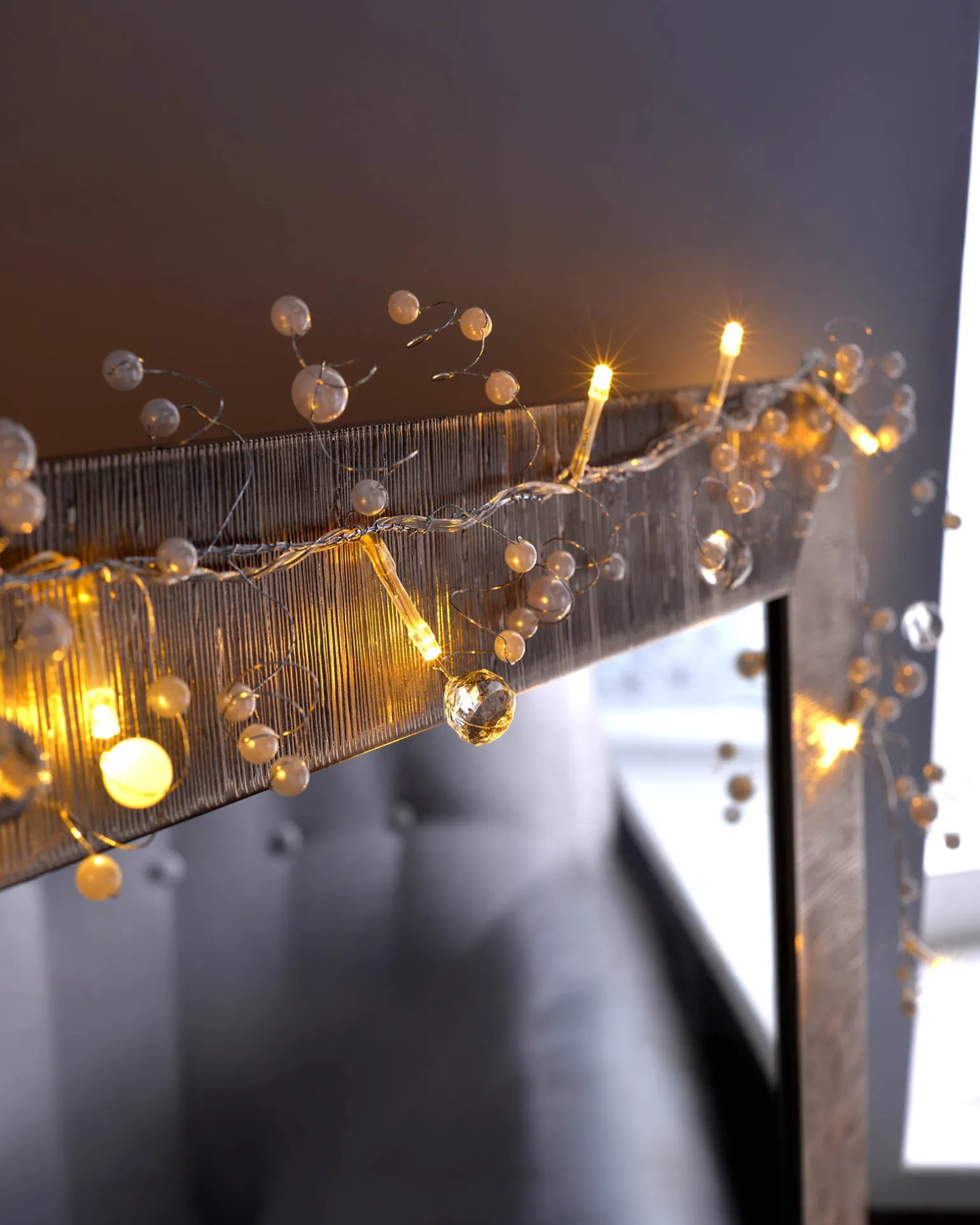 WeRChristmas Beaded Garland Light String Decoration With 20 LED Lights, 1.8m, Warm White^ Fairy Lights
