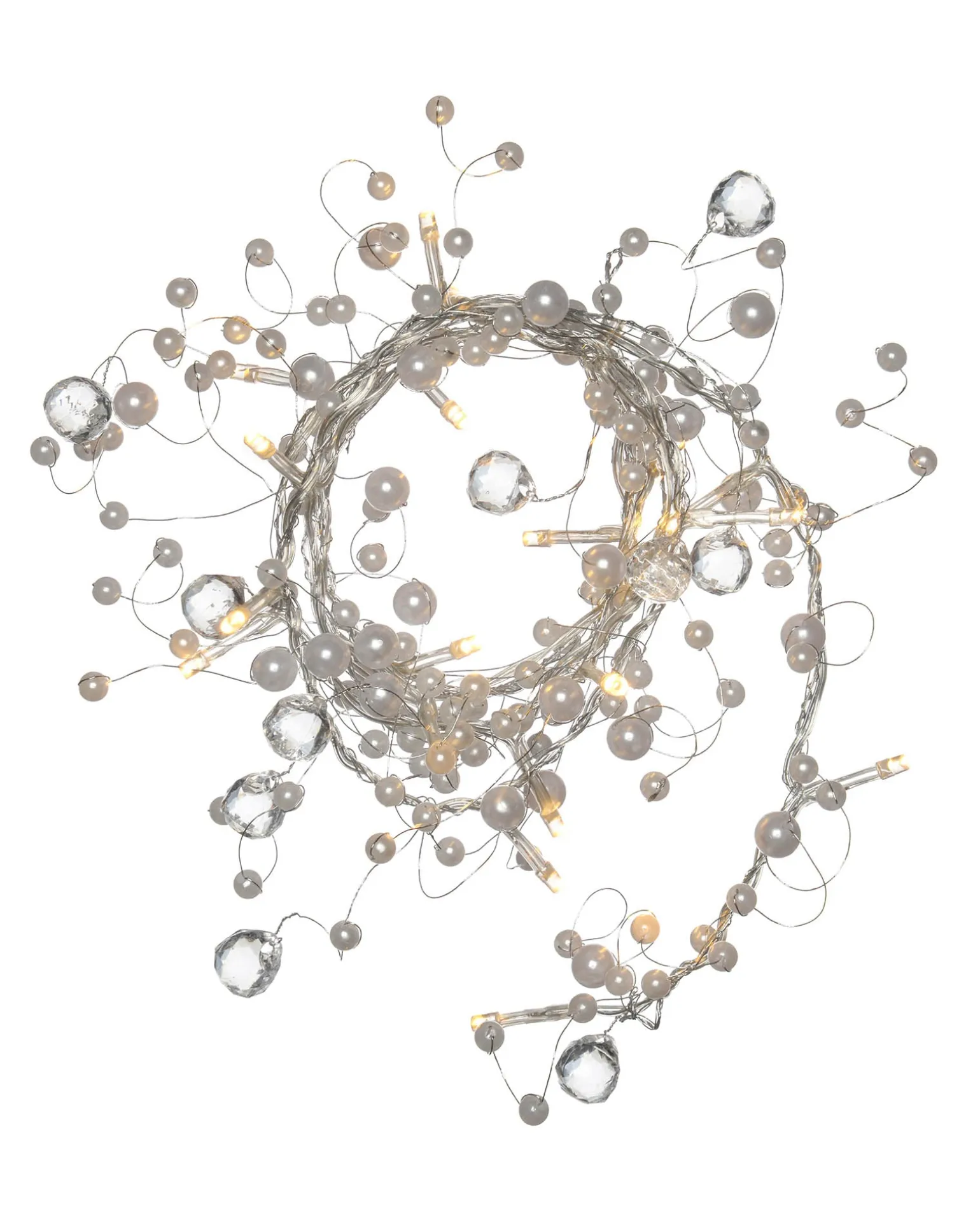 WeRChristmas Beaded Garland Light String Decoration With 20 LED Lights, 1.8m, Warm White^ Fairy Lights