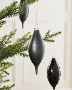 WeRChristmas Black Glass Baubles, 5 Pack, 15 Cm^ Glass Baubles